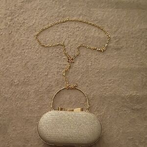 Elegant Silver Clutch with Chain Handle